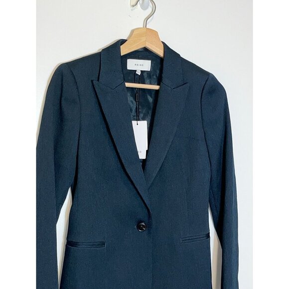 NWT REISS Neya Tailored Blazer petrol blue Women's Size 2 - Picture 5 of 14